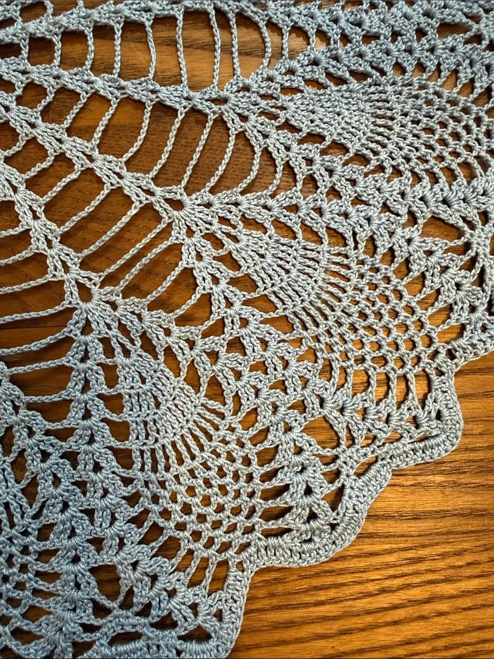 Handmade Light Blue Crochet Doily - Decorative Table Centerpiece